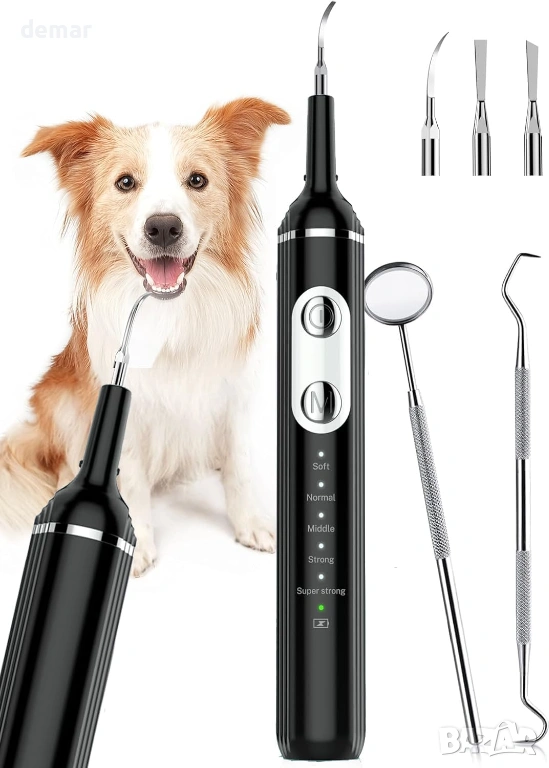 NATURE NERDS Комплект за премахване на плака и зъбен камък, за домашни любимци, с LED светлина, снимка 1