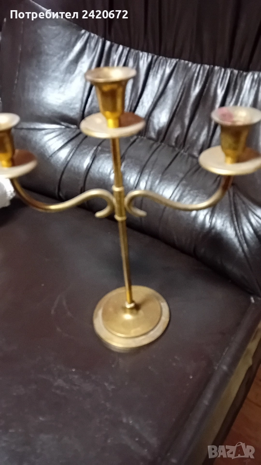 бронзов свещник, снимка 1