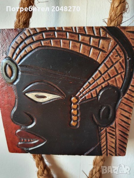 Африкански  Трептих с Маркировка  от изложението на Афр.изкуство  в Париж. , снимка 1