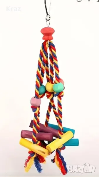 Въжена (памук) играчка за папагали 30см, снимка 1