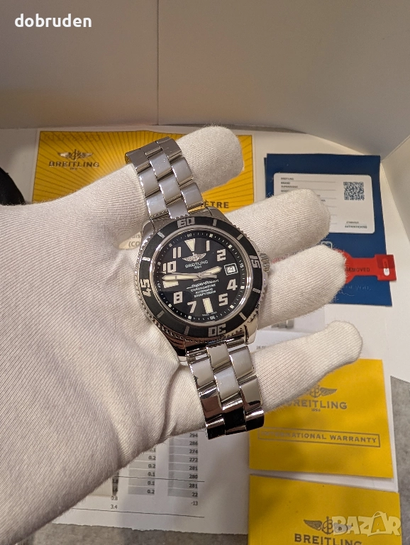 Промо! Breitling SuperOcean 42mm A17364 Black diver часовник, снимка 1