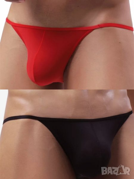 Clever men mode L, XL-Нови ултратънки мъжки секси слипове в два цвята- червен и черен , снимка 1