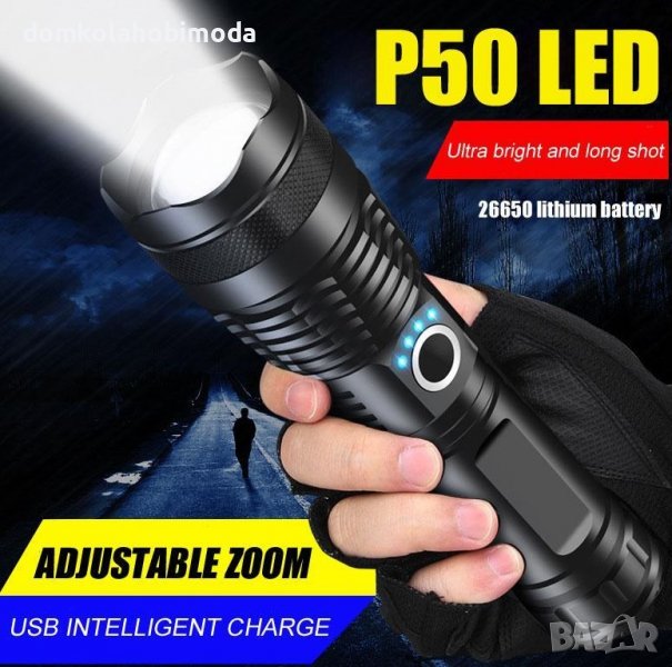 LED Фенер, 5 режима,Акумулаторна батерия,Powerbank функция, 17×4см., снимка 1