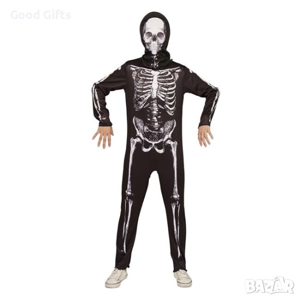 Детски костюм скелет за Хелоуин с цяла щампа, снимка 1