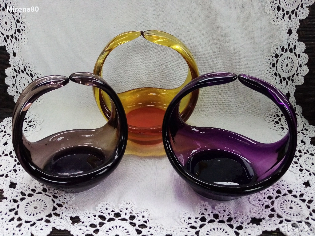 Арт духано стъкло от 60-те, снимка 1