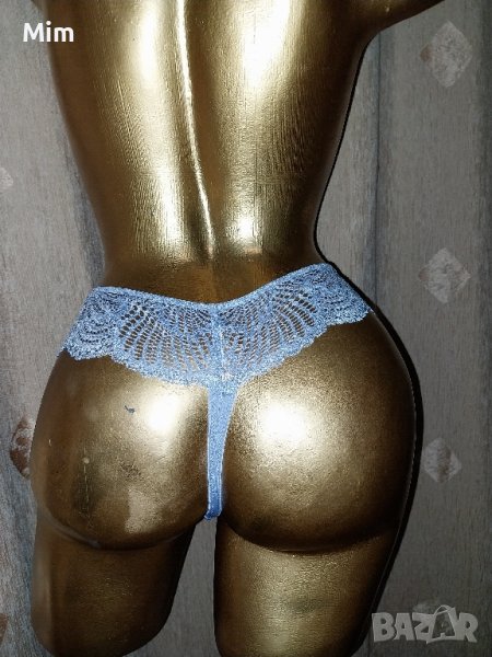   М Синя полупрашка от дантела и микрофибър , снимка 1