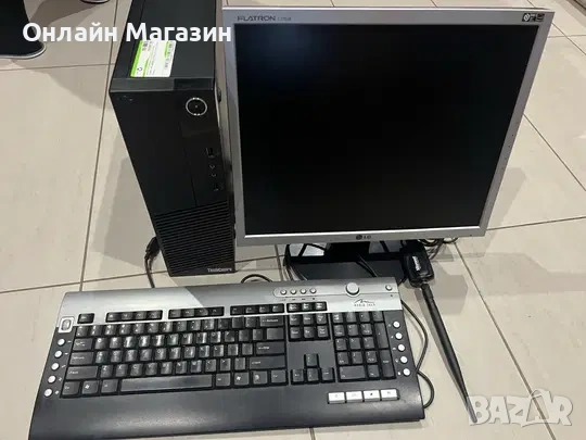 Компютър настолен DELL I3  с монитор и клавиатура, снимка 1