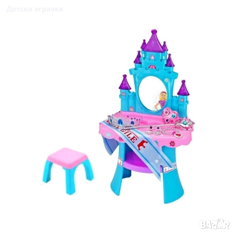 Тоалетка Замък със столче и огледало, на батерии, с аксесоари , снимка 1
