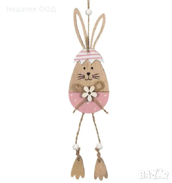 Великденско декоративно висящо зайче, 20 см, снимка 1