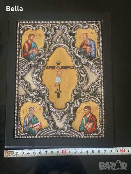 Сребърна гръцка икона, снимка 1