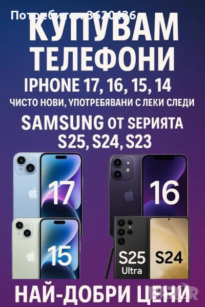 КУПУВАМ ТЕЛЕФОНИ Най добри цени !, снимка 1