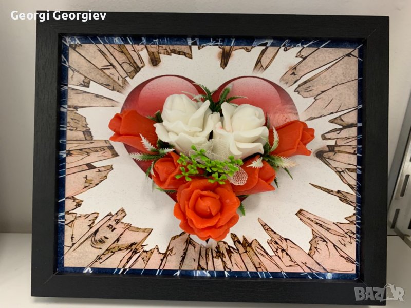 Подарък за свети Валентин с ароматни цветя , снимка 1