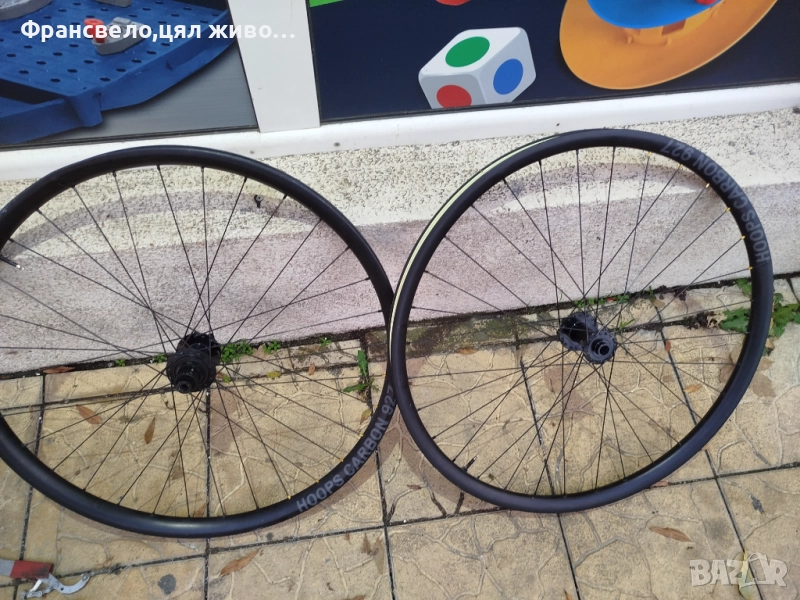 28.29 цола карбон капли за велосипед колело, шини с проблем industry nine 15/110. 12/148, снимка 1