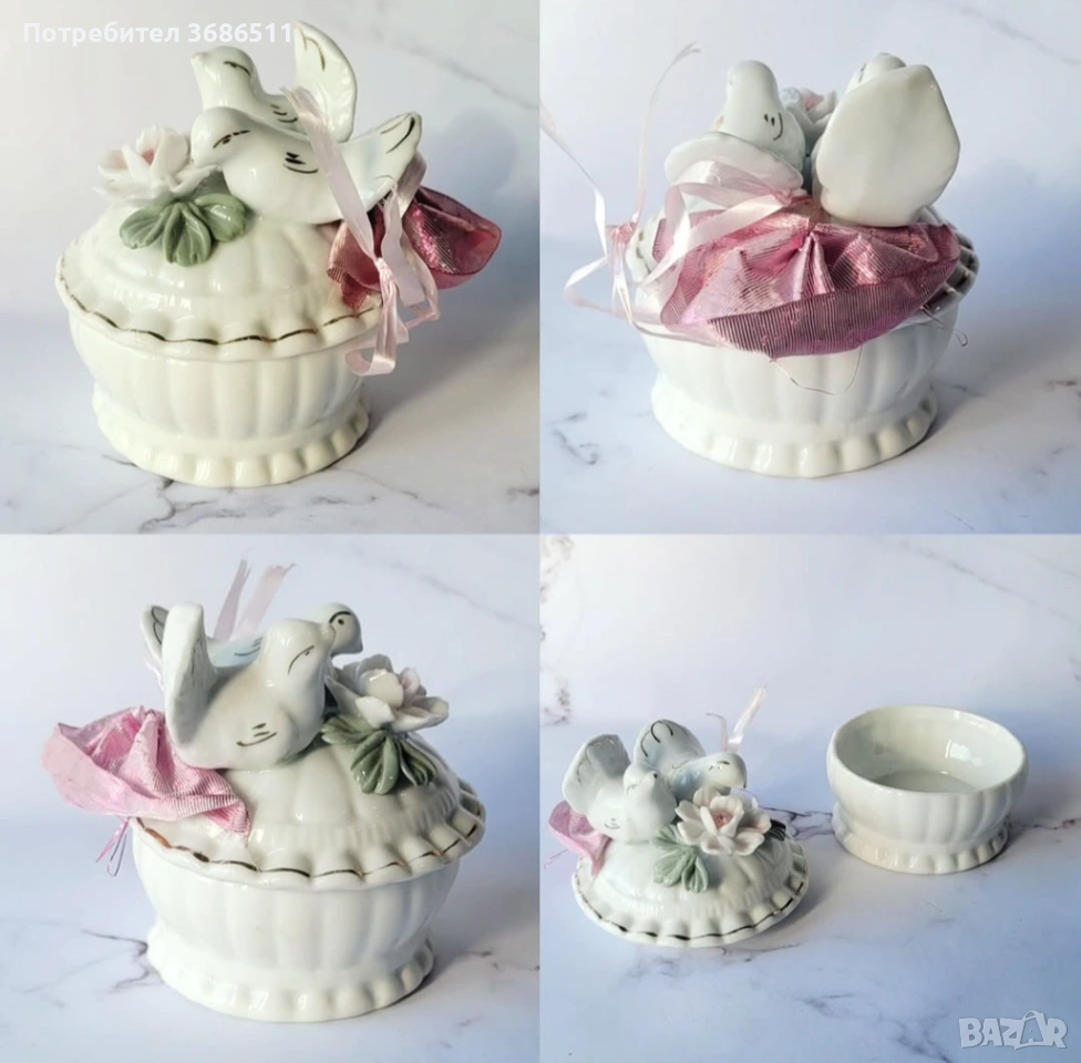 Порцеланова кутия за бижута, снимка 1