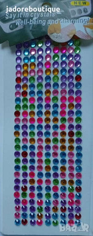 Самозалепващи се диамантени камъчета 5 мм/ 6 мм - многоцветни, снимка 1