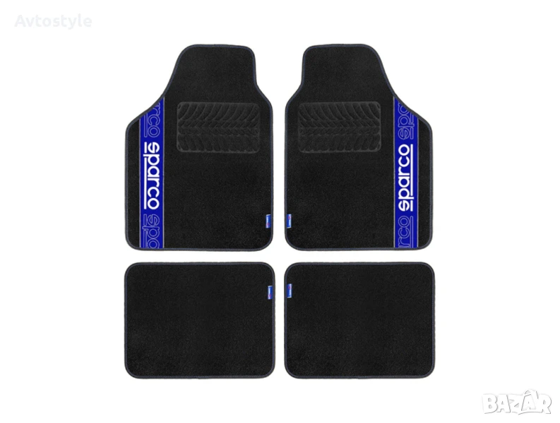 Стелки мокет Sparco  4БР/комплект Със синьо, снимка 1