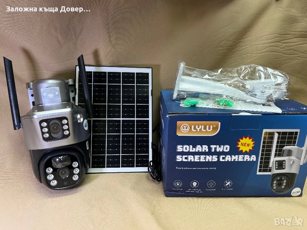 4G Соларна Двойна Камера LYLU  12 mpx 4G Сим карта безжична kamera sim, снимка 1