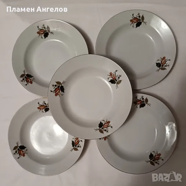 Български порцелан, старото добро българско качество. 5 броя порцеланови чинии. , снимка 1