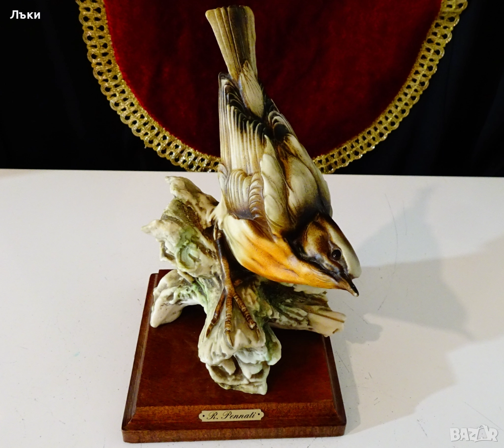 Порцеланова статуетка птица Дрозд,Capodimonte от R.Pennati. , снимка 1