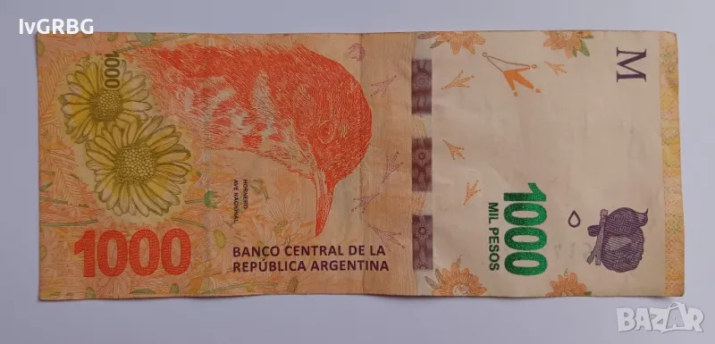 1000 песос Аржентина 1000 песо аржентинска банкнота , снимка 1