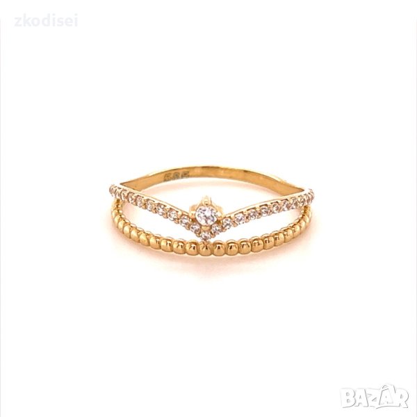 Златен дамски пръстен 1,41гр. размер:57 14кр. проба:585 модел:16488-5, снимка 1