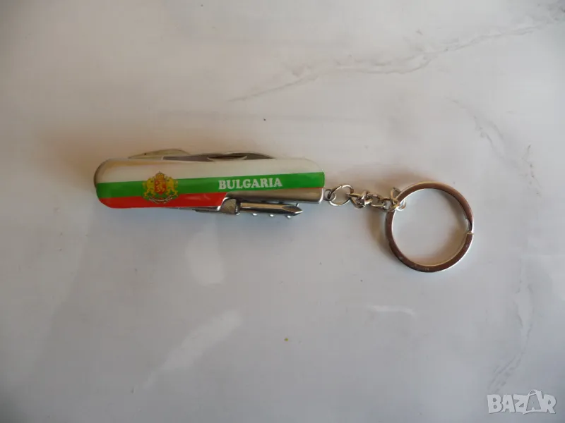 Джобно ножче България с много фукции ключодържател знаме нож, снимка 1