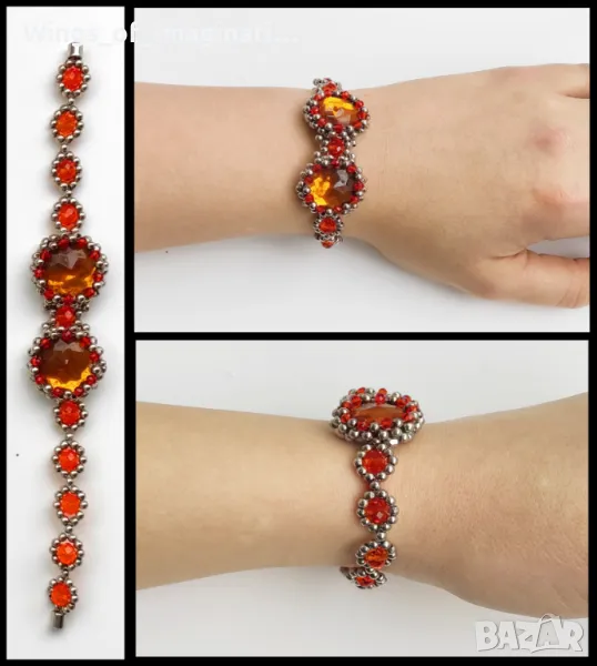 Оранжева гривна ръчна изработка, снимка 1