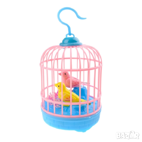 Музикална декоративна фигурка - 2 птички в клетка, снимка 1