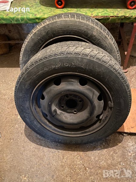 Два броя зимни гуми с джанти 14” с междуцентрово 4х100, снимка 1