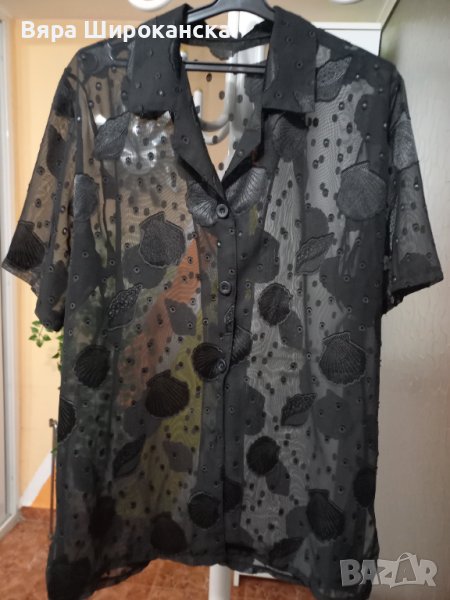 Черна официална копринена риза. Рамер: L. , снимка 1