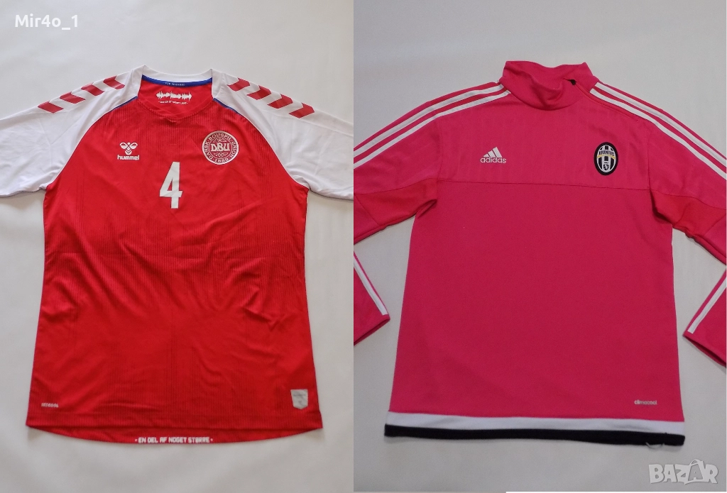 футболна тениска denmark kjaer #4 hummel/juventus adidas екип блуза фанела мъжка оригинална L/M, снимка 1