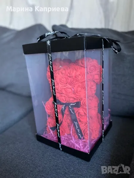 Красиво червено мече от розички, снимка 1