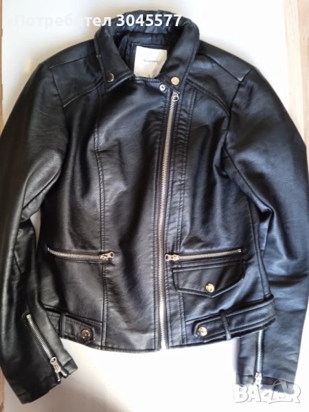 Яке от изкуствена кожа М (с забележи), снимка 1