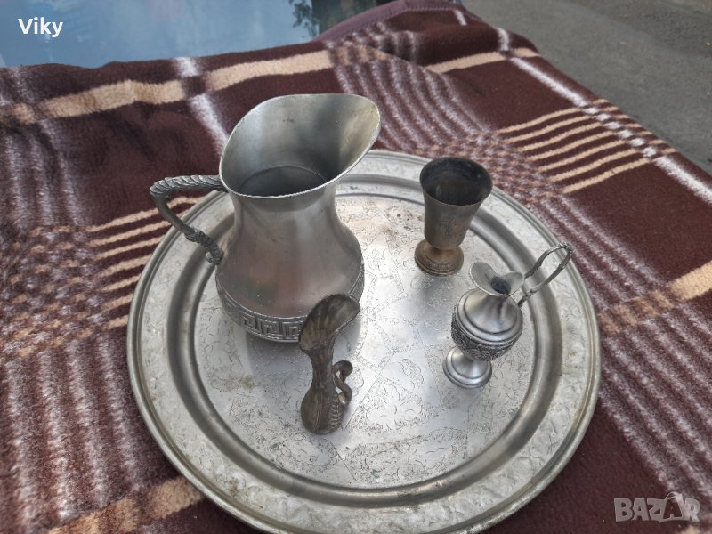Посребрени старинни медни прибори, снимка 1