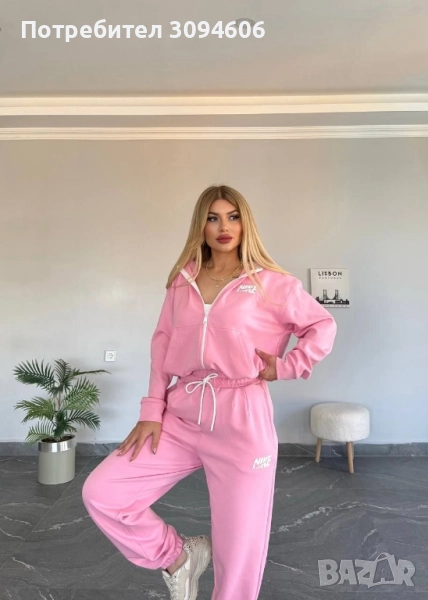 дамски комплект от 2 части nike в бяло и розово,, снимка 1