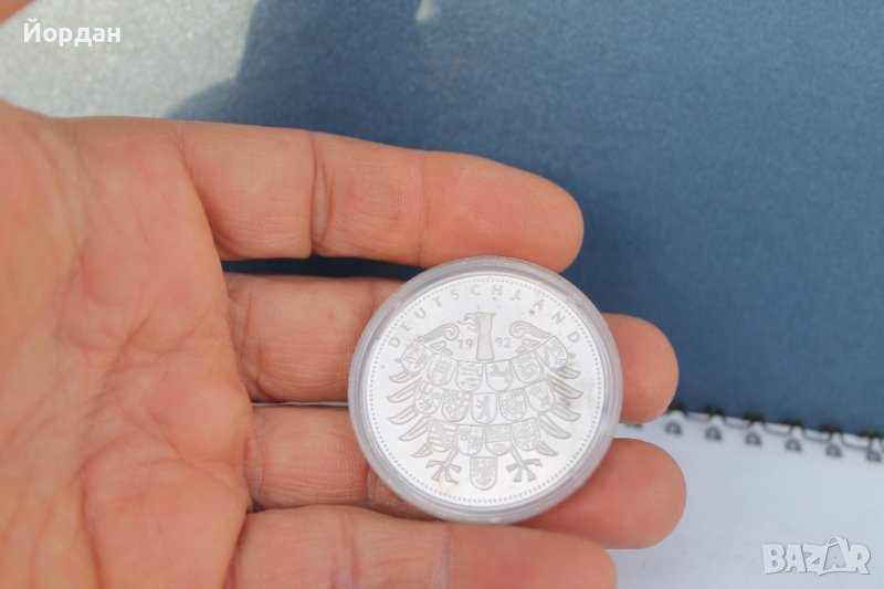 Немски сребърен възпоменателен плекет 1992 , снимка 1
