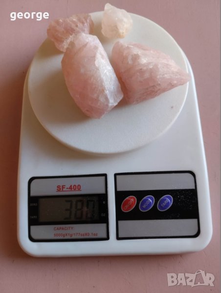 Розов кварц - необработен : произход Мозамбик - 380 грама, снимка 1