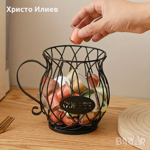 Органайзер Стойка Метална поставка чаша за кафе капсули Долче Густо Неспресо скандинавски стил, снимка 2 - Аксесоари за кухня - 50282596