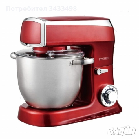 Планетарен миксер RL-PKM2100 RED - 2100W Max, 7.5L, 6 скорости + Pulse, снимка 2 - Други - 51970798