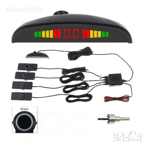 Парктроник за кола със Зумер, черни/ сиви сензори/ датчици и ЗУМЕР., снимка 3 - Аксесоари и консумативи - 48054606