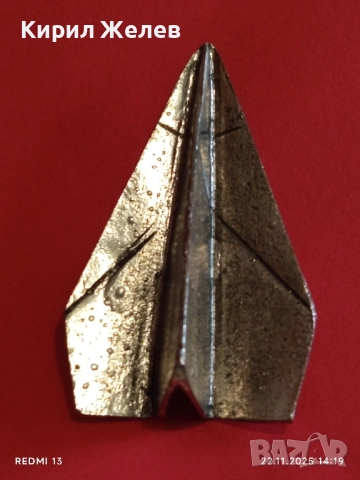 ВИСУЛКА САМОЛЕТ АВТОРСКО БИЖУ МЕТАЛНО СРЕБРИСТ ЦВЯТ 52165, снимка 6 - Колиета, медальони, синджири - 52502506