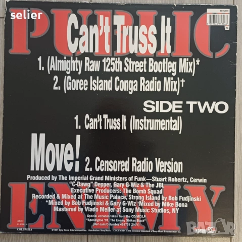 Public Enemy ‎– Can't Truss It Maxi Single 12  Издание 🇬🇧 UK 1991г  Стил:HIP HOP  Състояние на вин, снимка 2 - Грамофонни плочи - 53049087