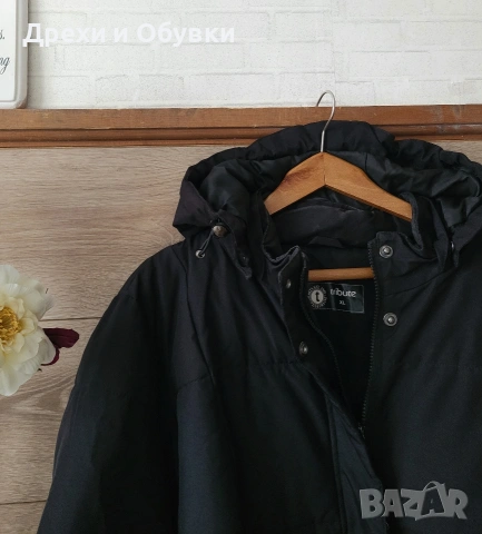 Черно зимно яке с качулка водо и ветро непромокаема материя , снимка 2 - Якета - 52168421