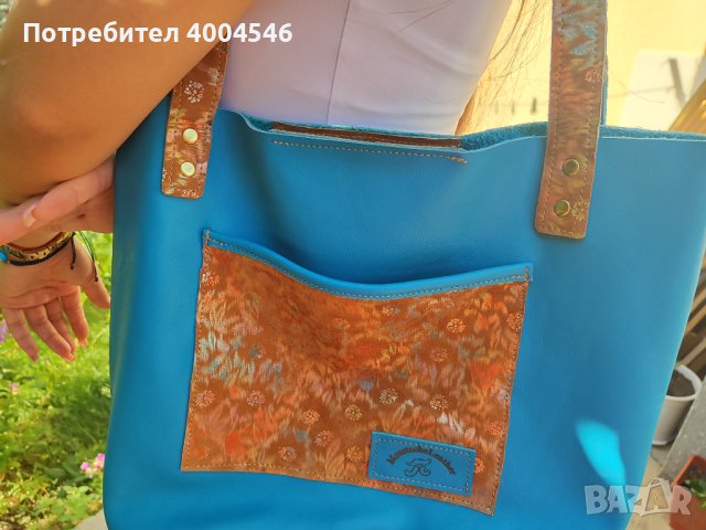 Ръчно изработена чанта от естествена кожа, снимка 1 - Чанти - 44418215