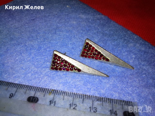 СКЪПОЦЕННИ ВИНТИДЖ АР ДЕКО МОДЕЛ ПОСРЕБРЕНИ МЕДНИ ОБЕЦИ с ФАСЕТИРАН ГРАНАТ КАМЪНИ 43304, снимка 14 - Обеци - 44661465