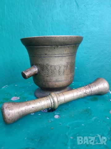 Голямо старо месингово хаванче. , снимка 2 - Антикварни и старинни предмети - 34099906