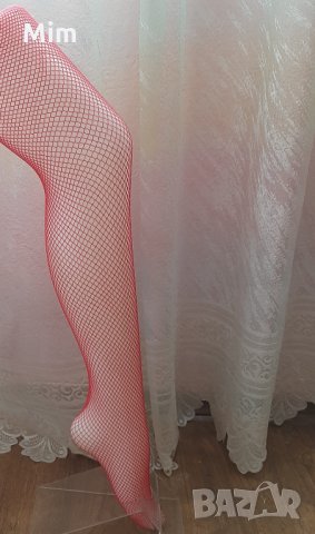 Червен чорапогащник на средна мрежа , снимка 5 - Бельо - 35034747