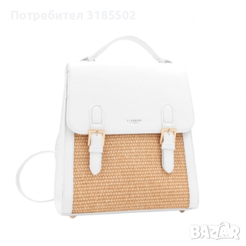Кокетна дамска раничка, със сламени детайли, снимка 5 - Раници - 51513370
