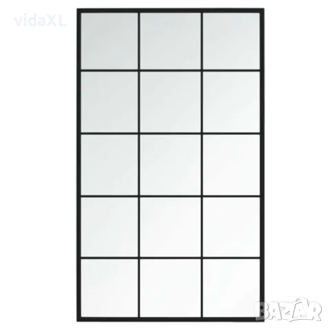 vidaXL Огледало за стена, черно, 100x60 см, метал