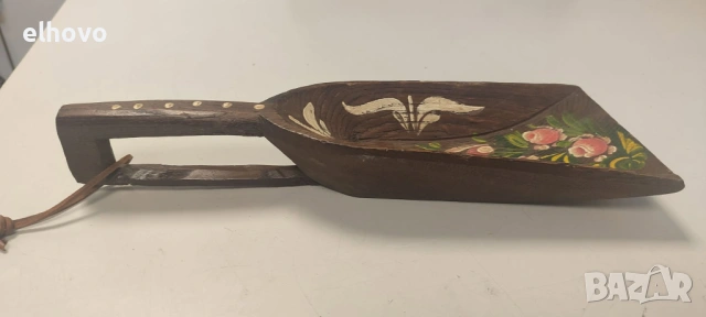 Стара дървена лопатка, снимка 2 - Антикварни и старинни предмети - 54265340